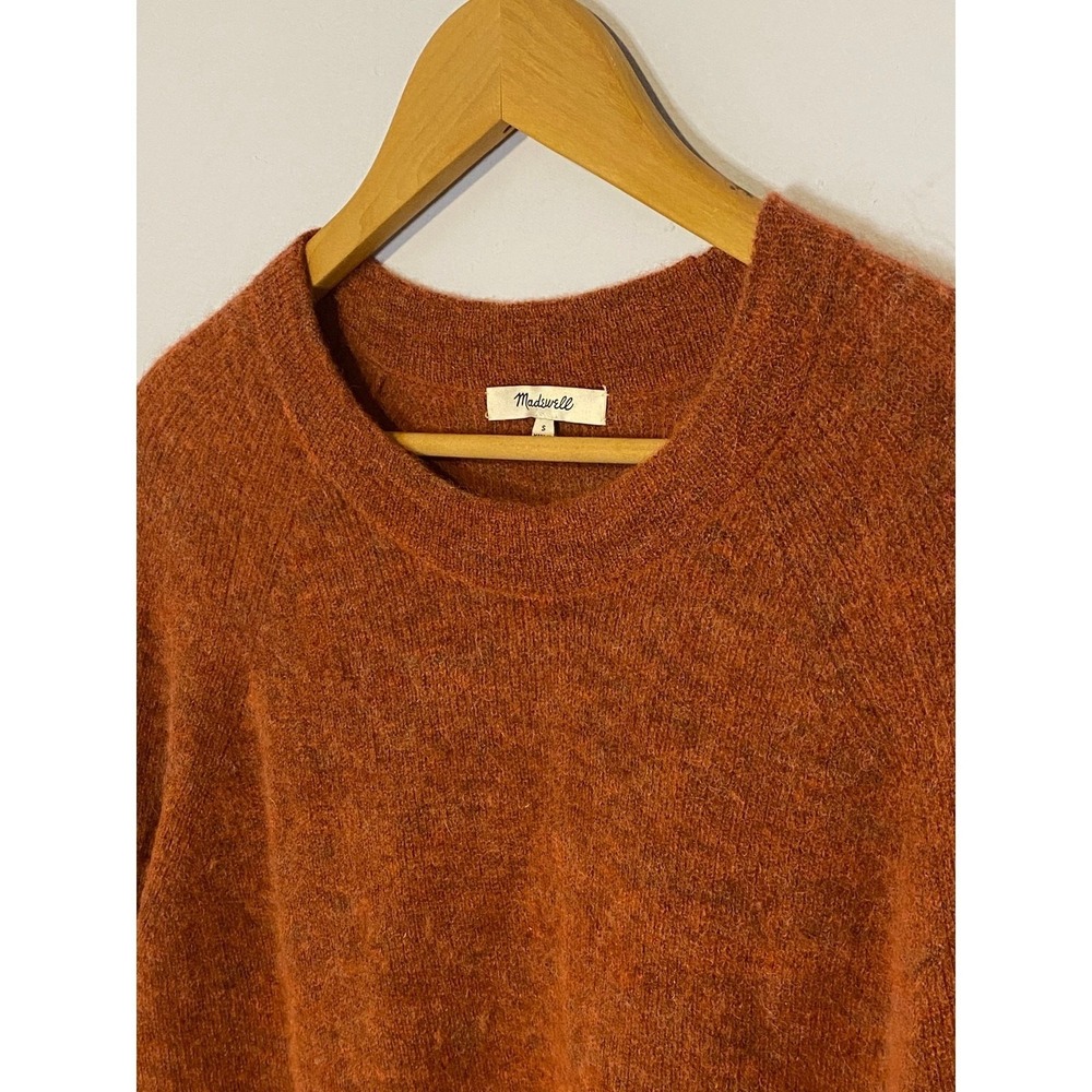 Rust Madewell‎ Alpaca Blend Crewneck Sweater Fuzzy Raglan Small Women